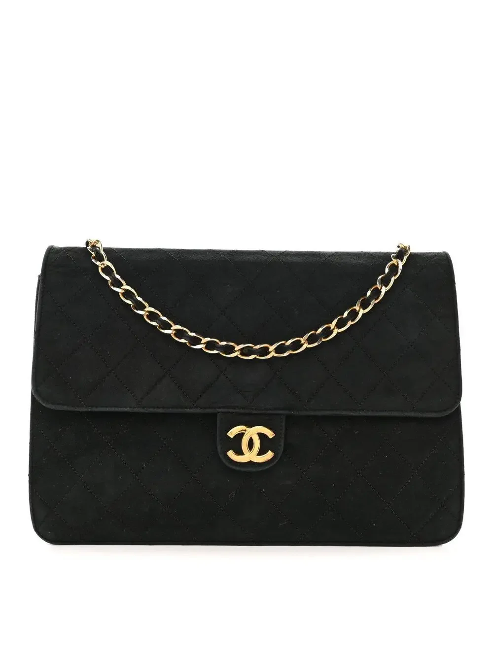 Chanel Suede Quilted Medium Single Flap #295679C22B